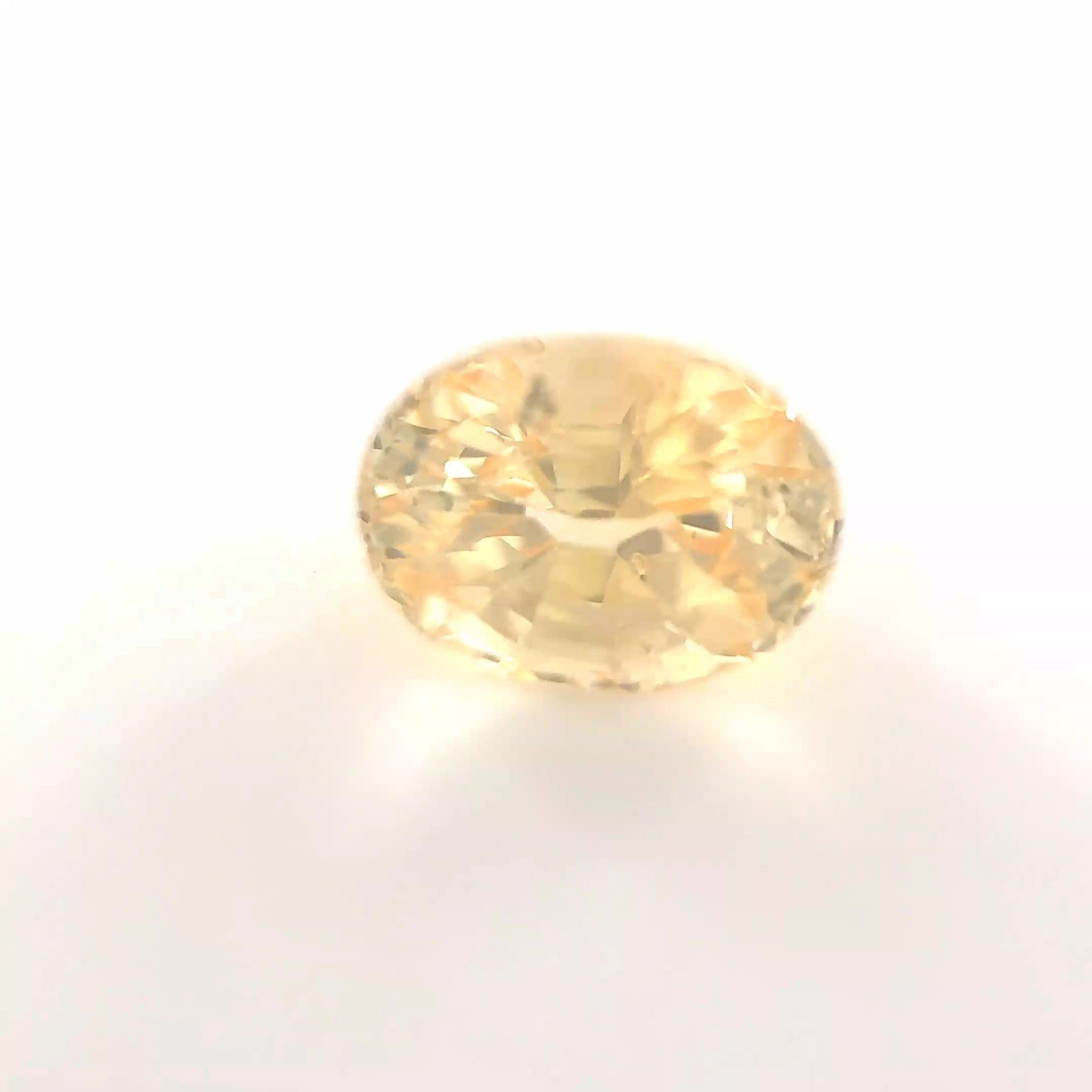 1.22 Carat Yellow Oval Sapphire