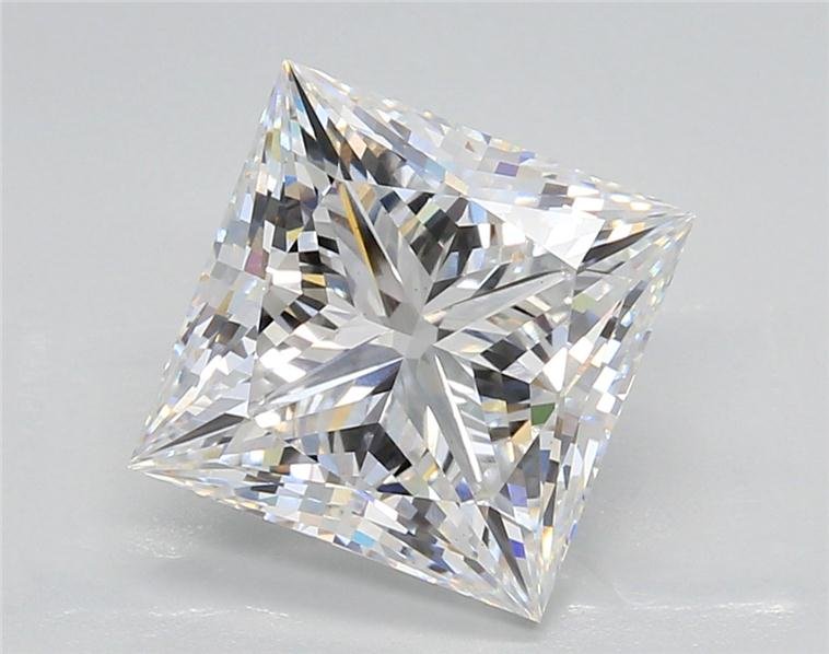 4.04ct F VS1 Rare Carat Ideal Cut Princess Lab Grown Diamond