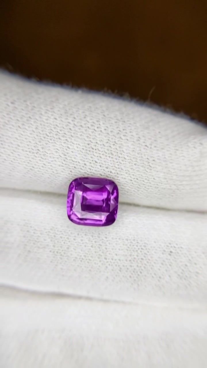 2.53 Carat Purple Cushion Sapphire