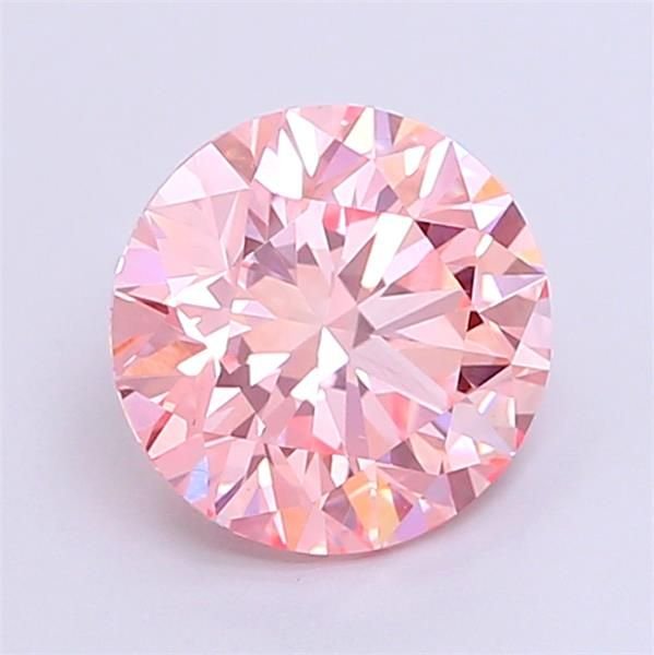 1.53 Ct. Fancy Vivid Pink Round Lab Diamond