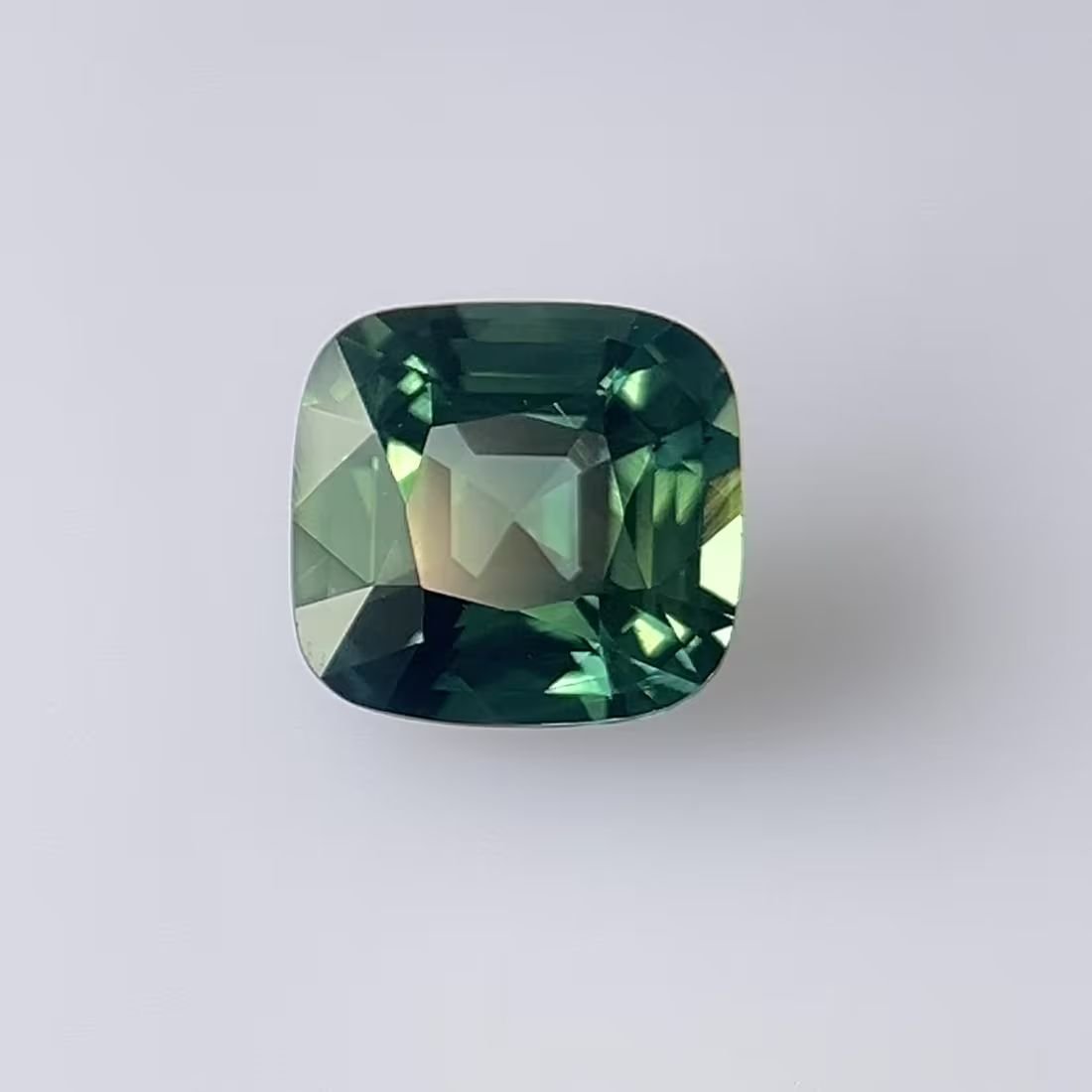 3.98 Carat Teal Cushion Sapphire