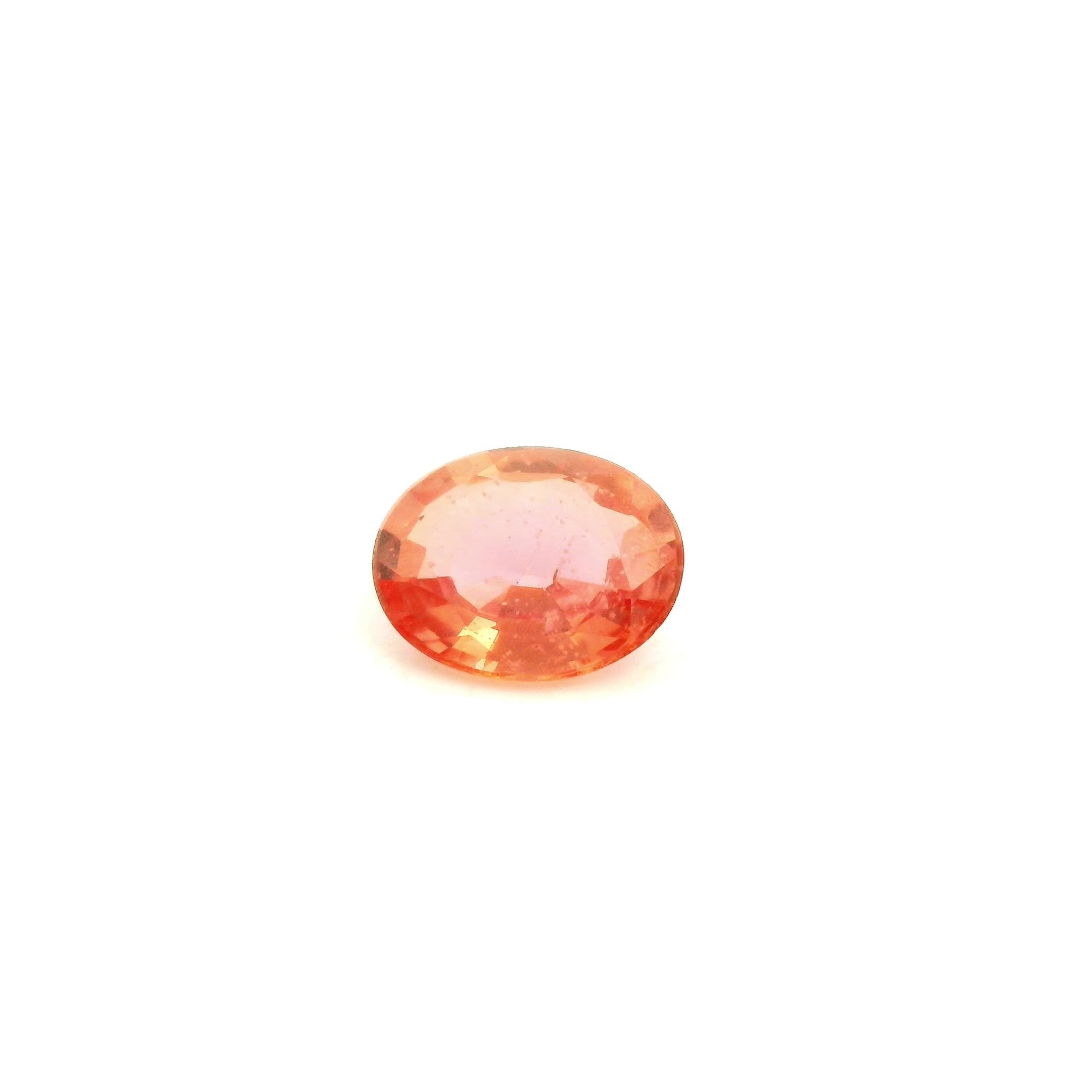 0.93 Carat Orange Oval Sapphire