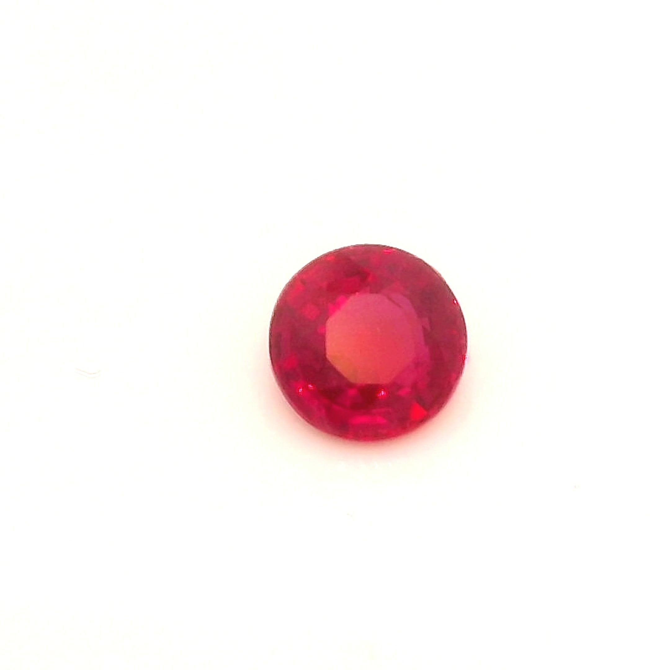 0.33 Carat Intense Red Round Ruby