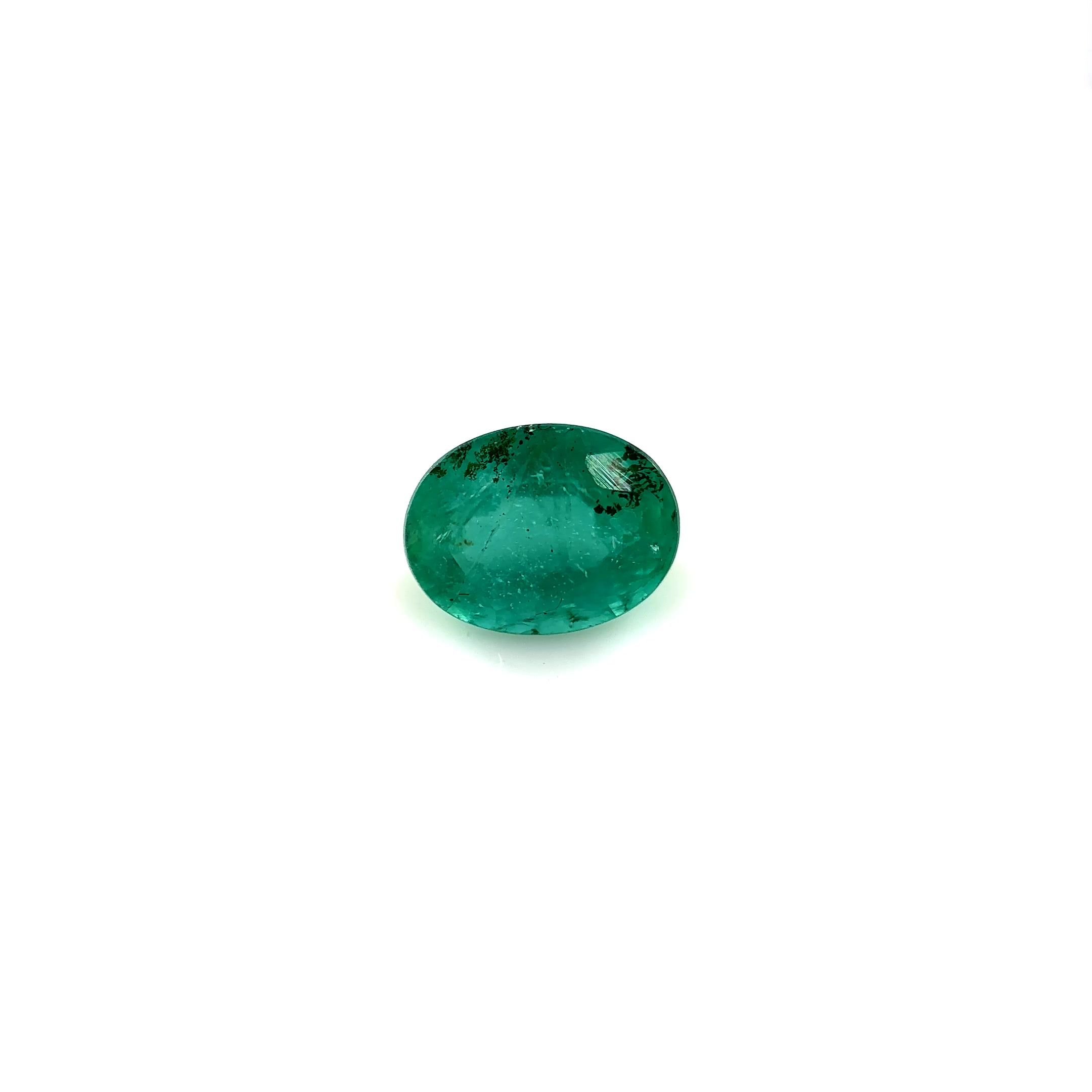 1.50 Carat Vivid Green Oval Emerald