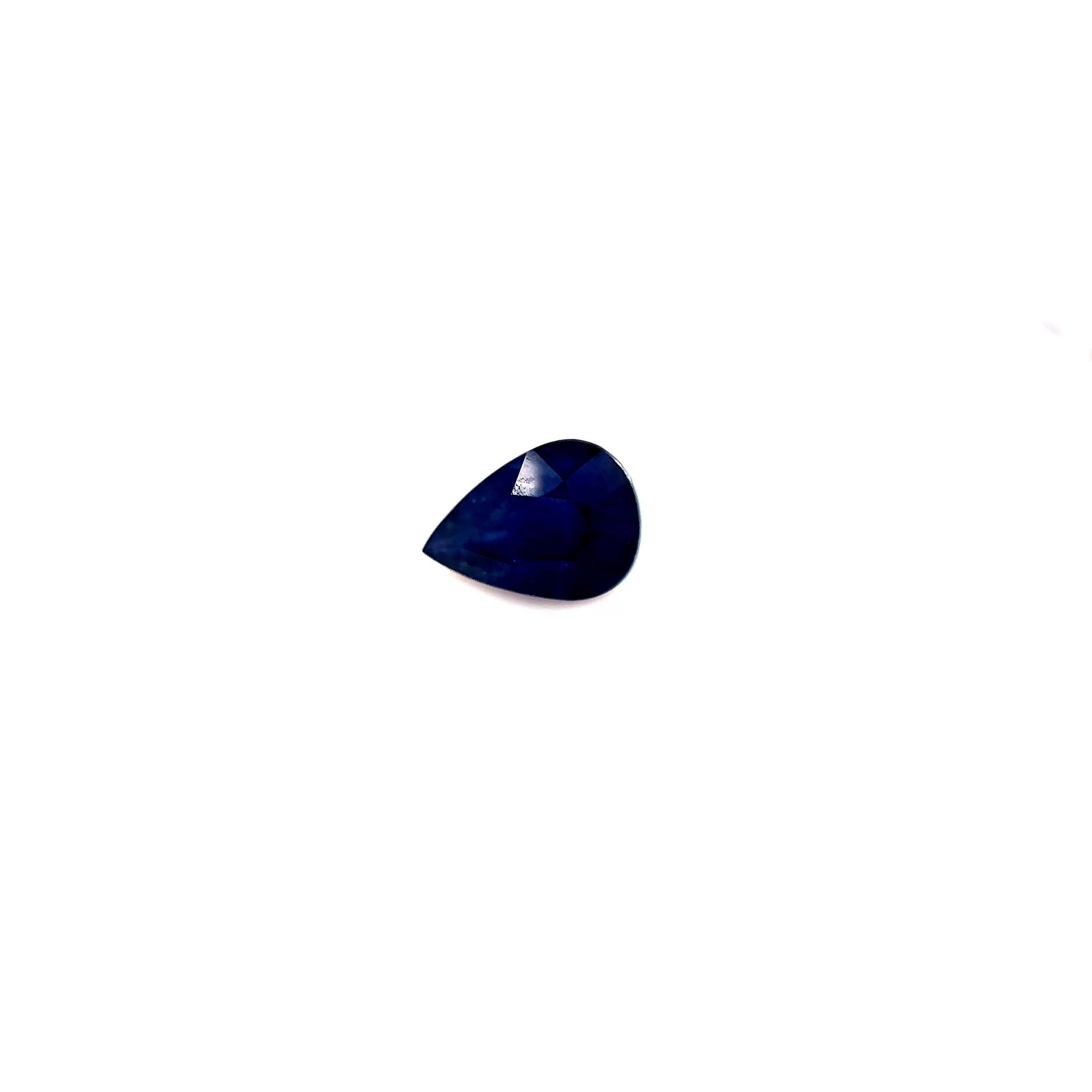 1.32 Carat Blue Pear Sapphire