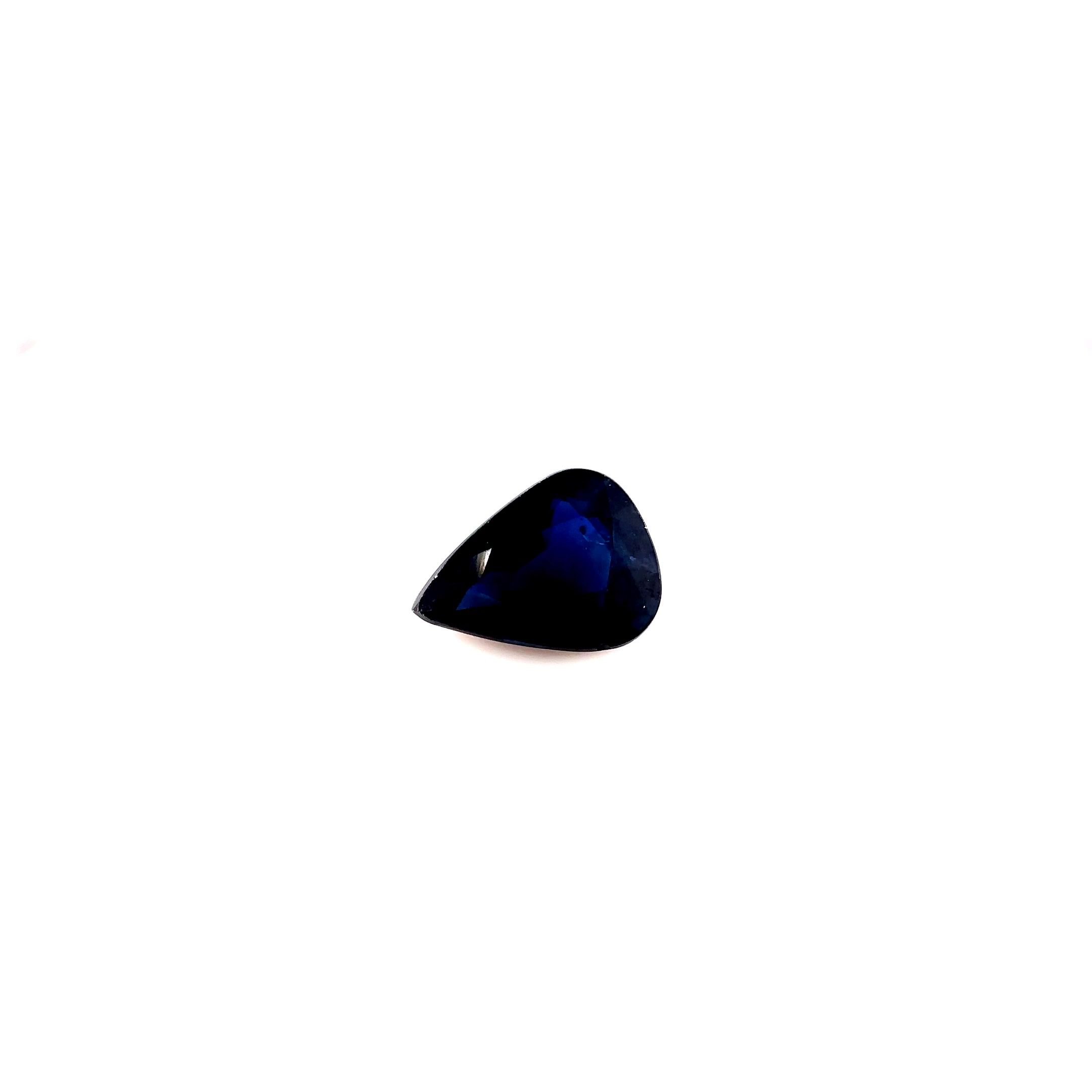 1.72 Carat Blue Pear Sapphire
