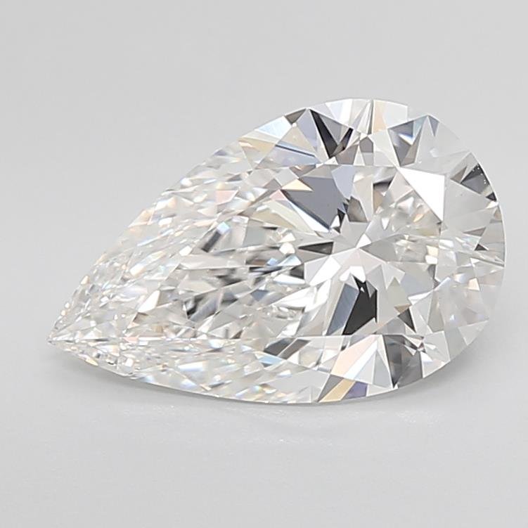 4.09ct F VS1 Rare Carat Ideal Cut Pear Lab Grown Diamond