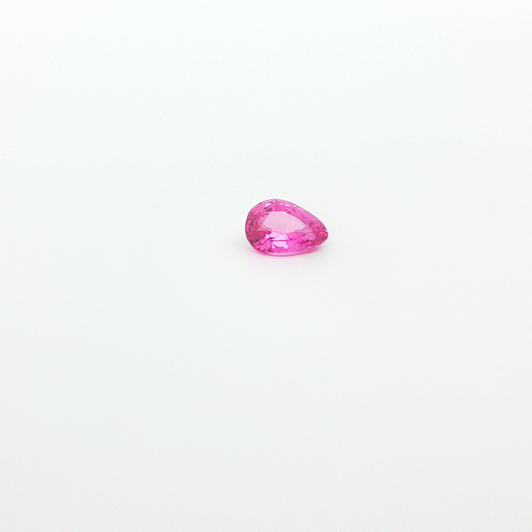1.66 Carat Pink Pear Sapphire