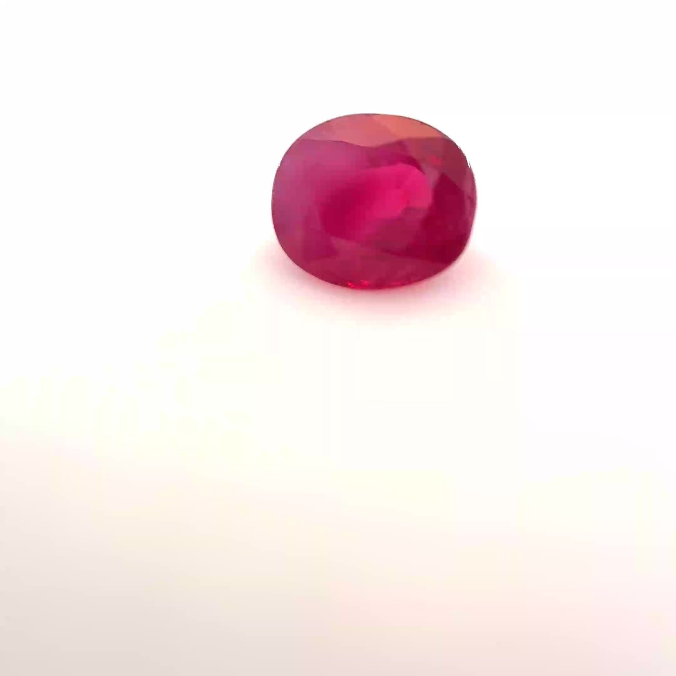 1.05 Carat Red Cushion Ruby