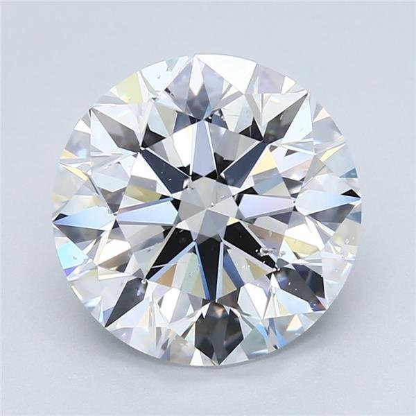 5.19ct D SI2 Rare Carat Ideal Cut Round Diamond