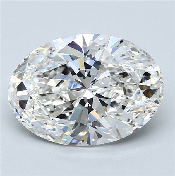 5.04ct H SI2 Rare Carat Ideal Cut Oval Diamond