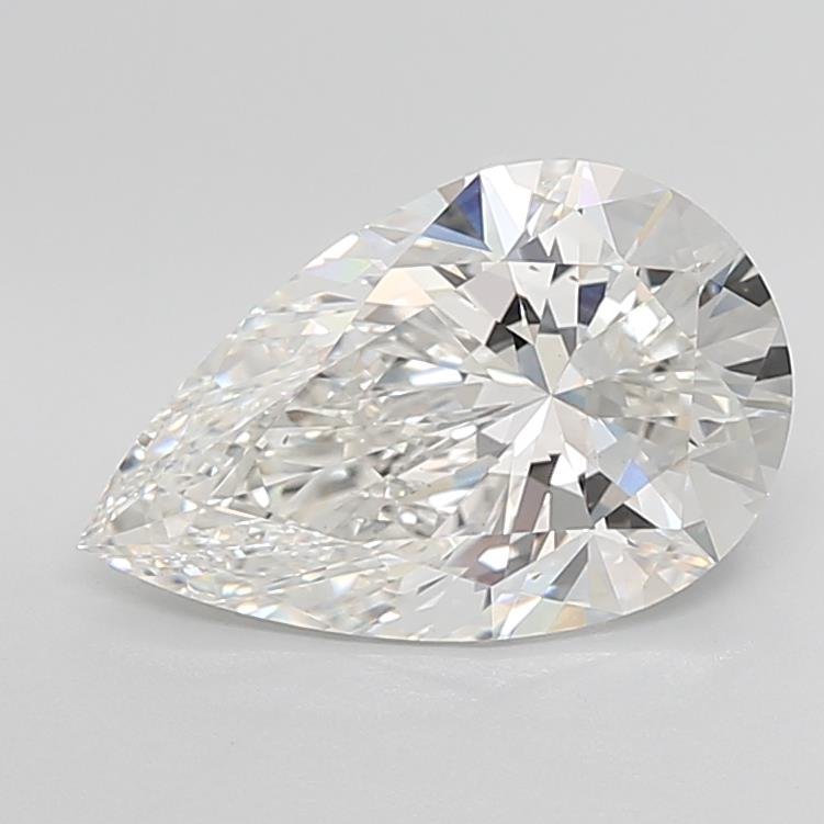 5.08ct F VS1 Rare Carat Ideal Cut Pear Lab Grown Diamond