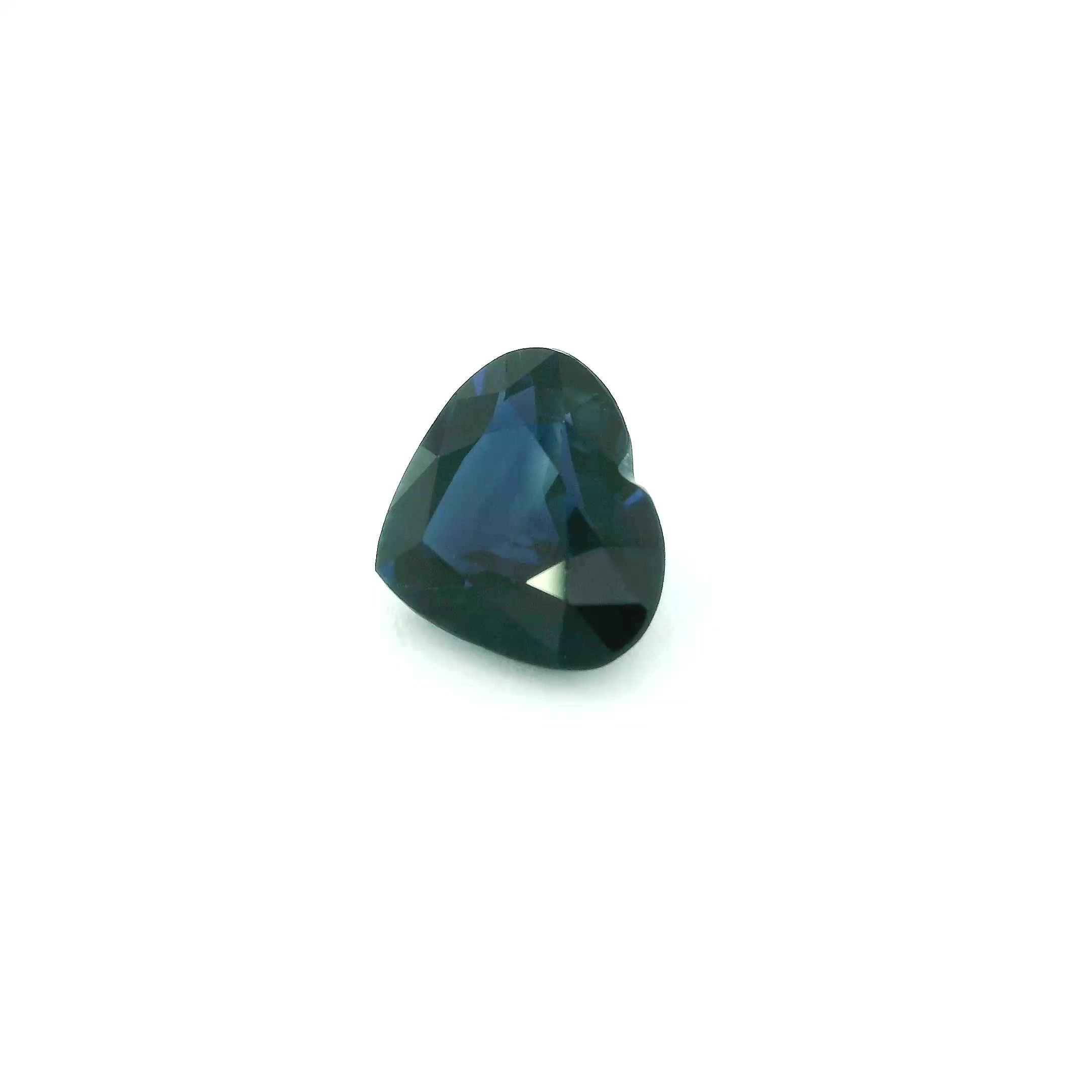2.01 Carat Deep Blue Heart Sapphire
