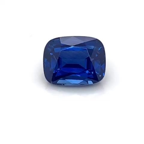 5.87 Carat Intense Blue Cushion Sapphire
