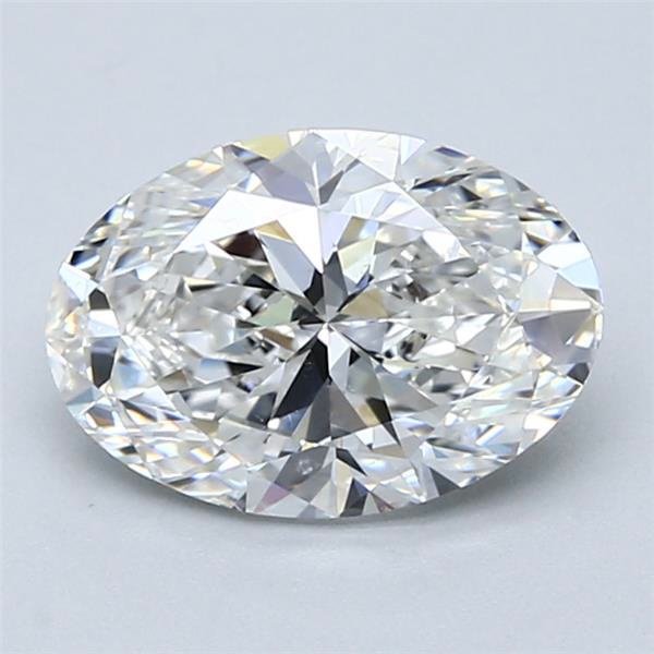 2.01ct F SI1 Rare Carat Ideal Cut Oval Diamond