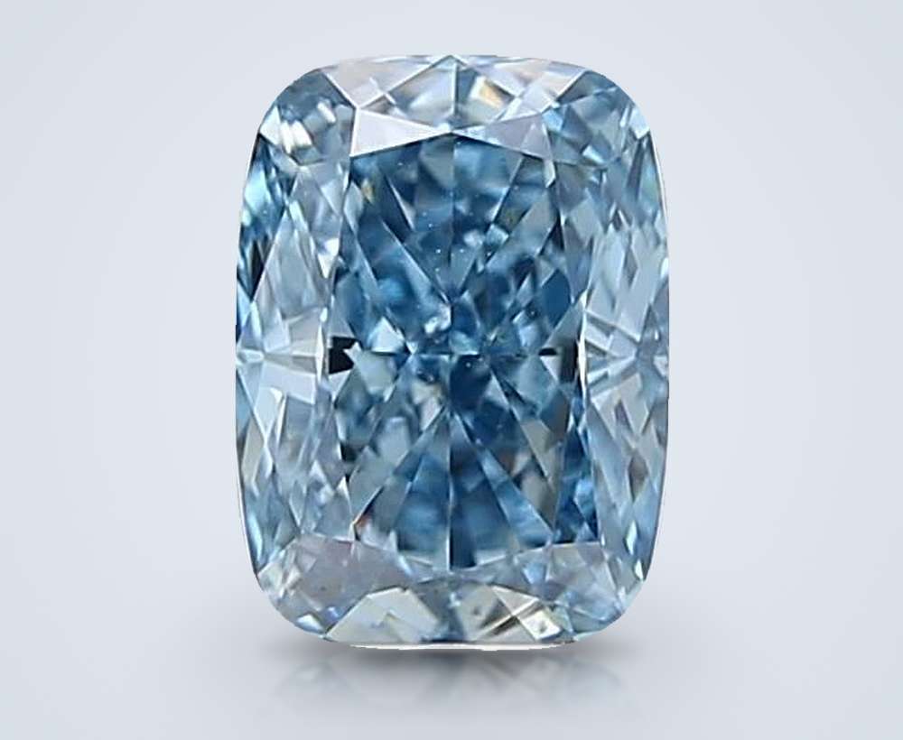 1.40 Ct. Fancy Vivid Blue Cushion Lab Diamond