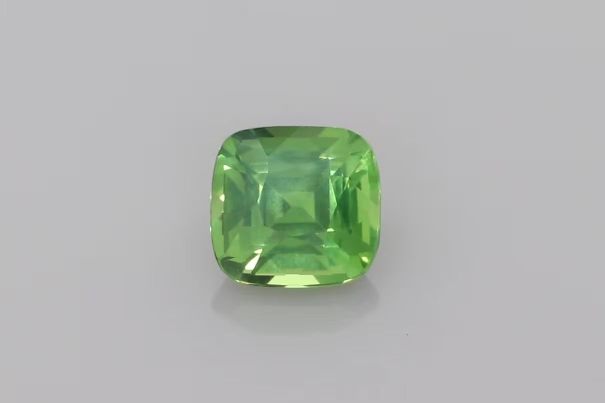 1.17 Carat Vivid Green Cushion Sapphire