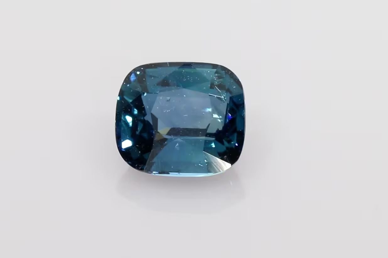 2.69 Carat Teal Cushion Sapphire