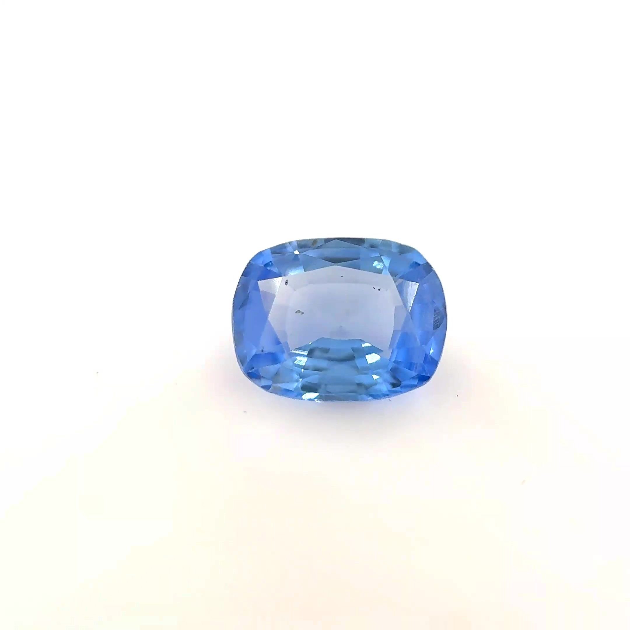 0.69 Carat Blue Cushion Sapphire