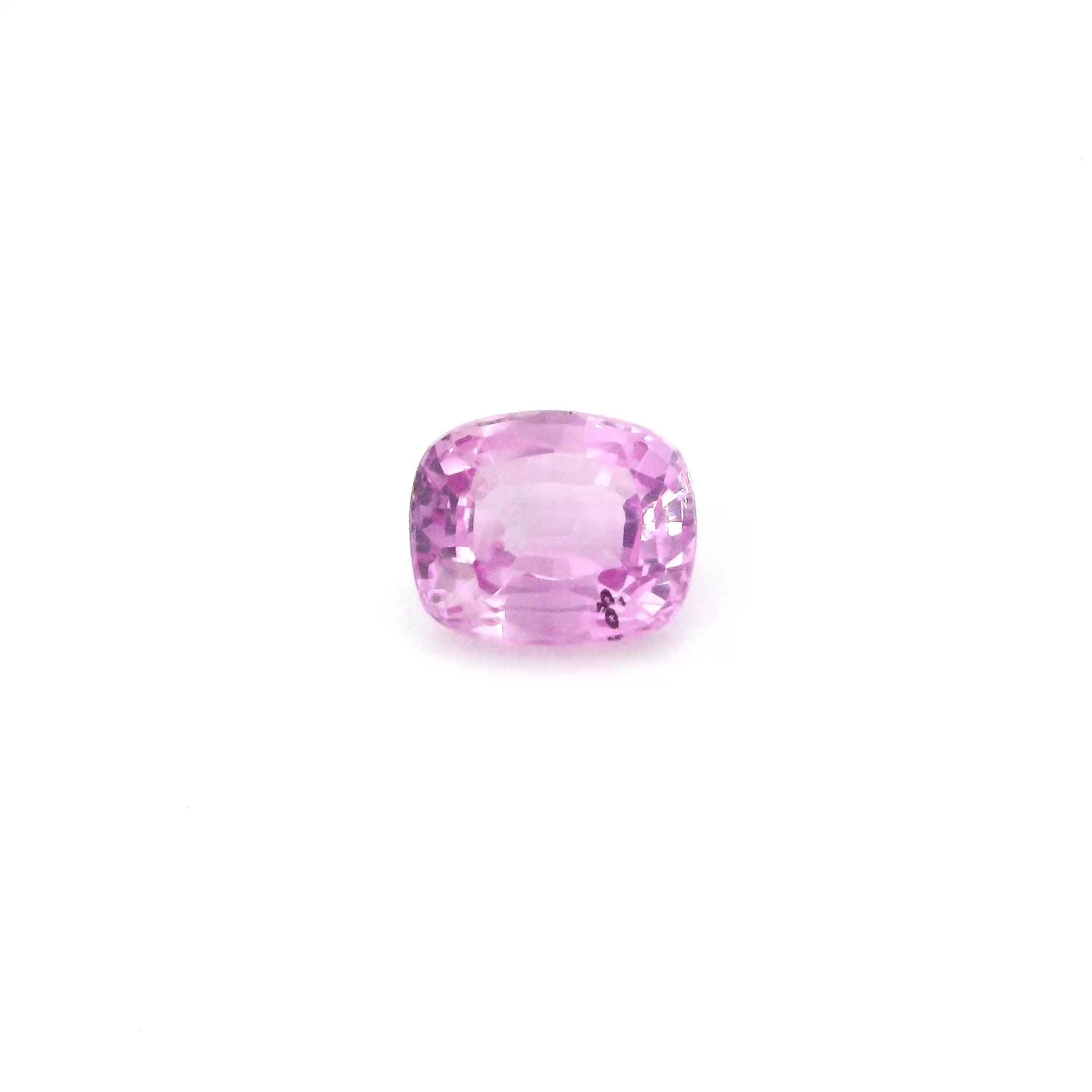 1.46 Carat Pink Cushion Sapphire