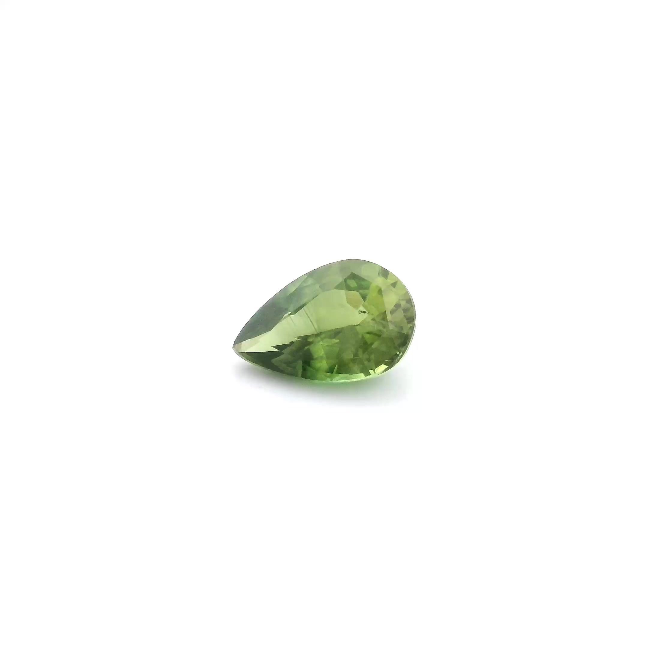 0.87 Carat Green Pear Sapphire