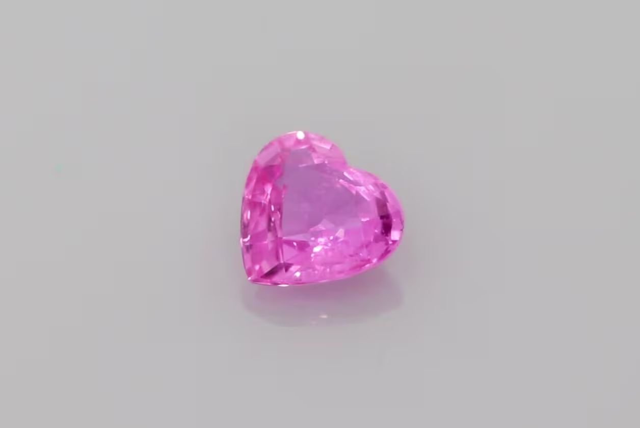 0.73 Carat Vivid Pink Heart Sapphire