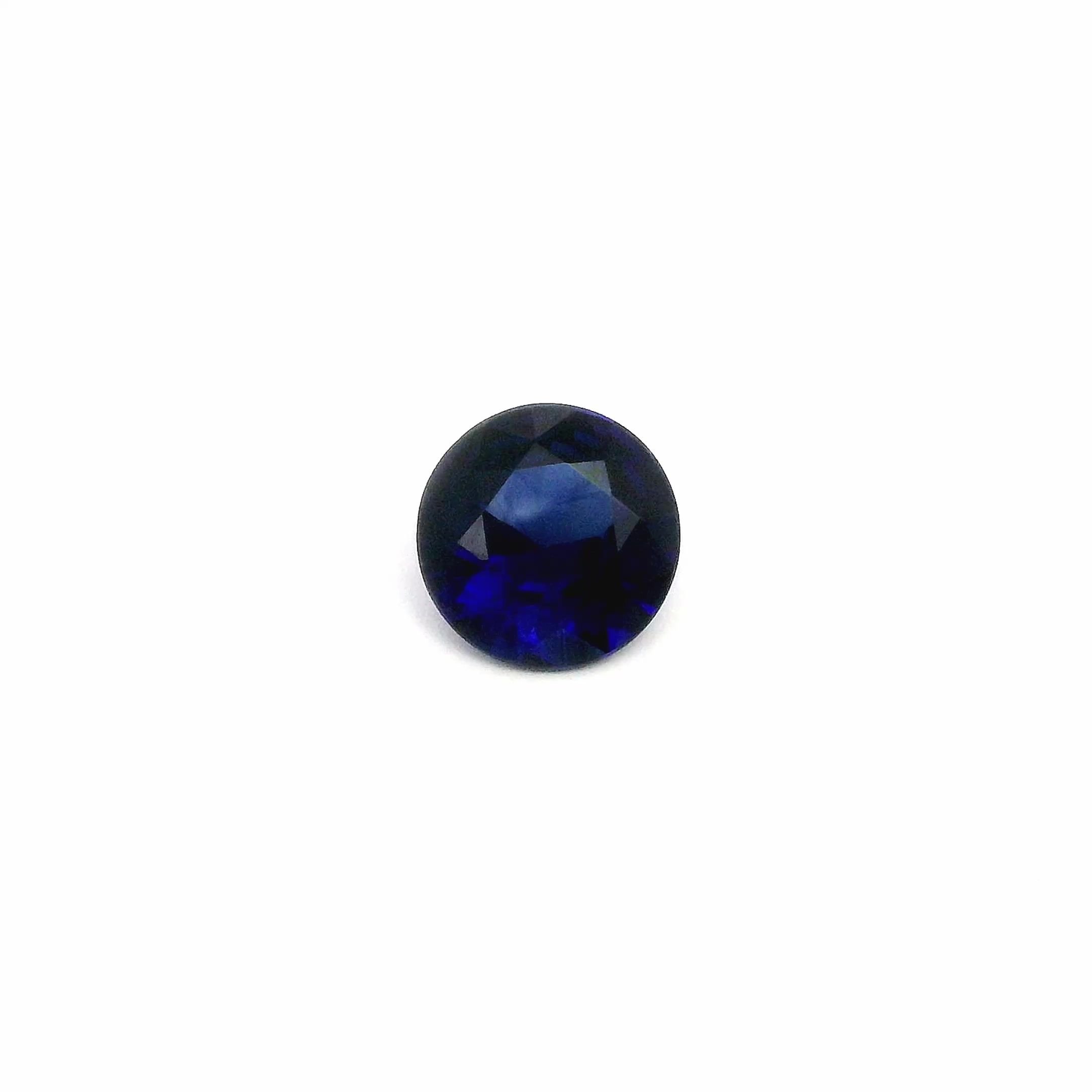 1.07 Carat Blue Round Sapphire