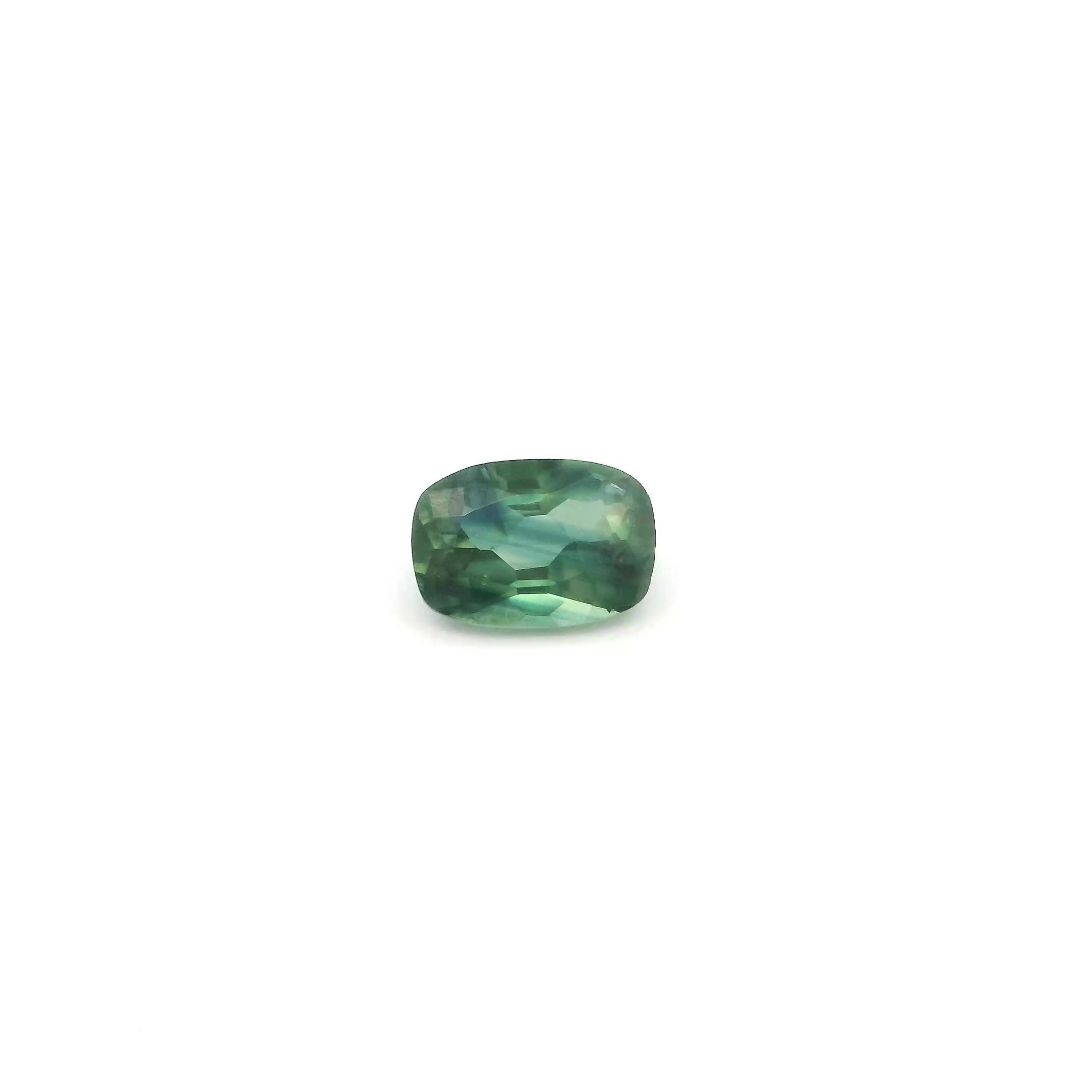 0.65 Carat Green Cushion Sapphire