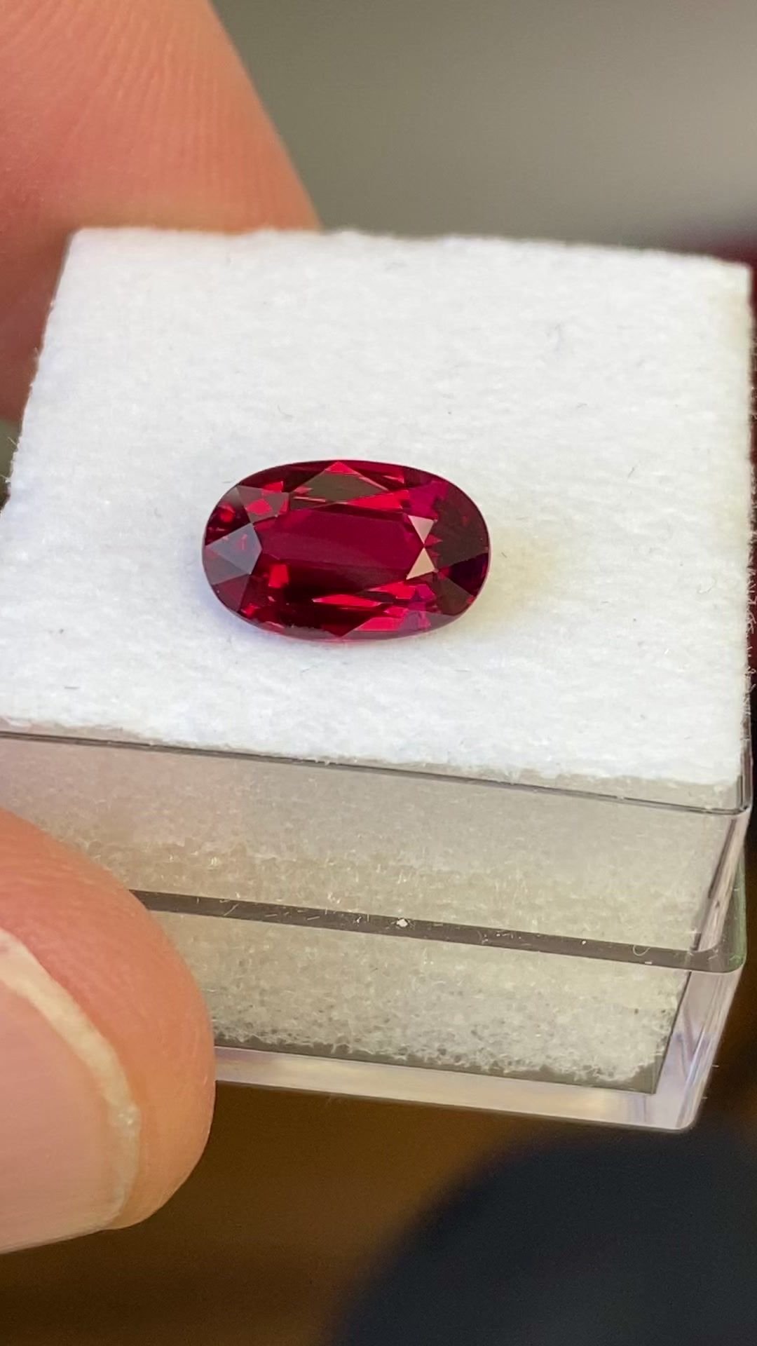 2.07 Carat Red Oval Ruby