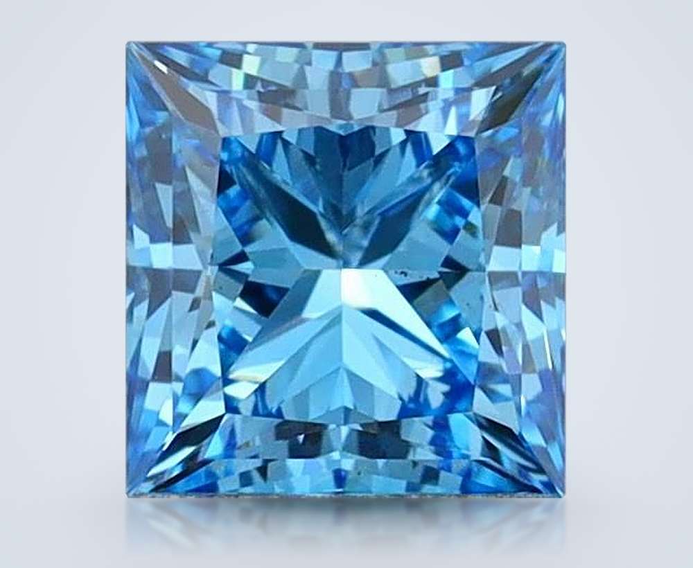 1.52 Ct. Fancy Vivid Blue Princess Lab Diamond