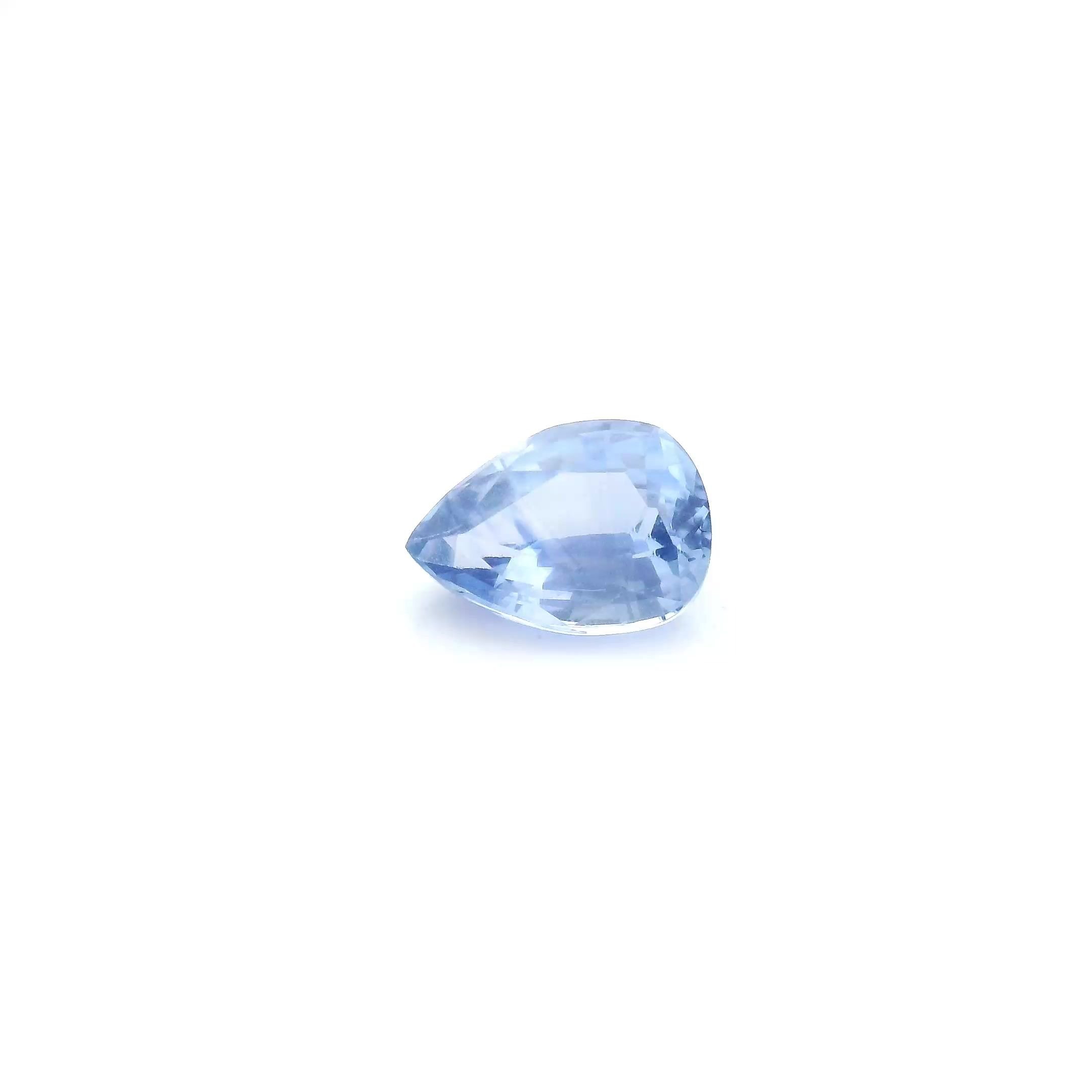 0.97 Carat Light Blue Pear Sapphire