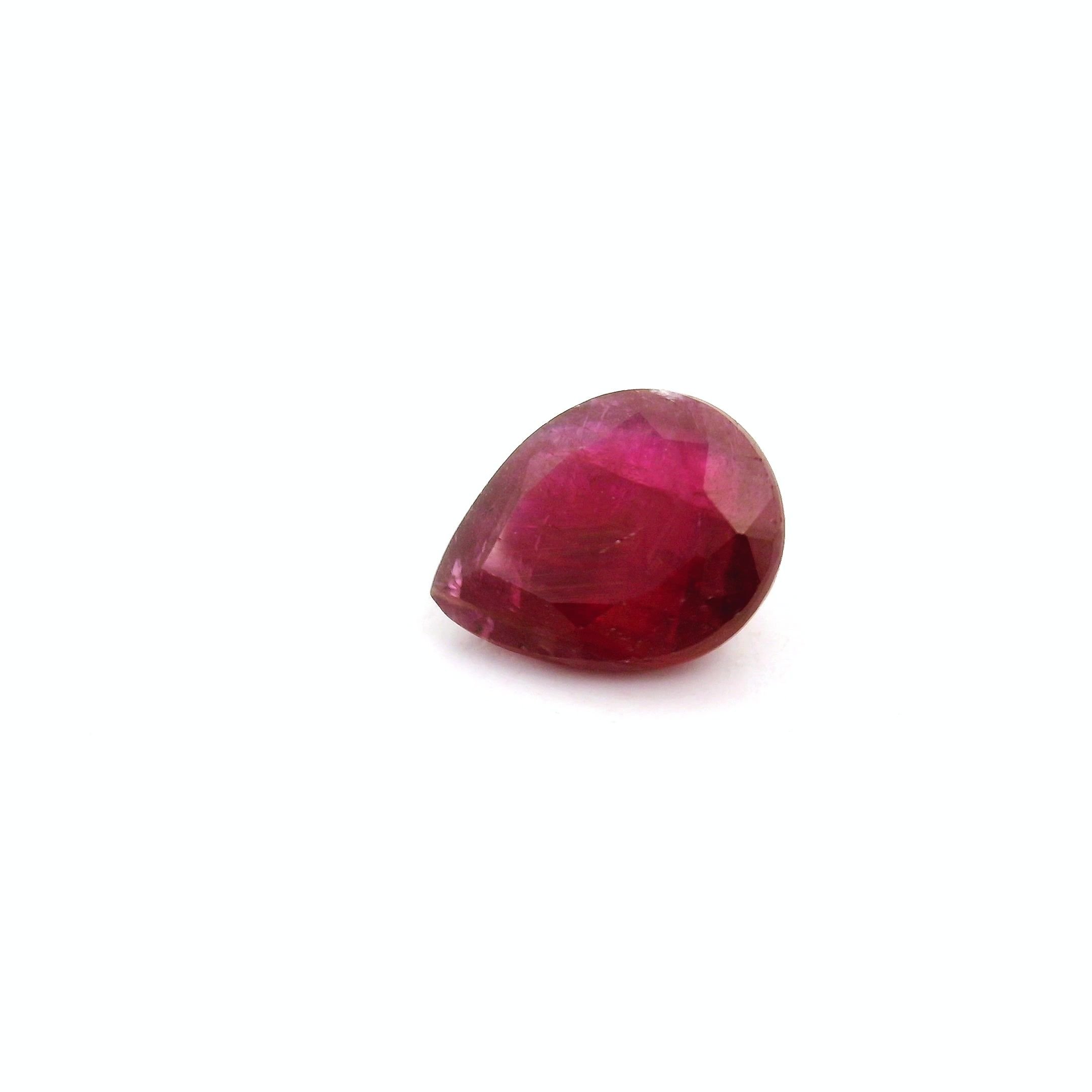 1.65 Carat Red Pear Ruby