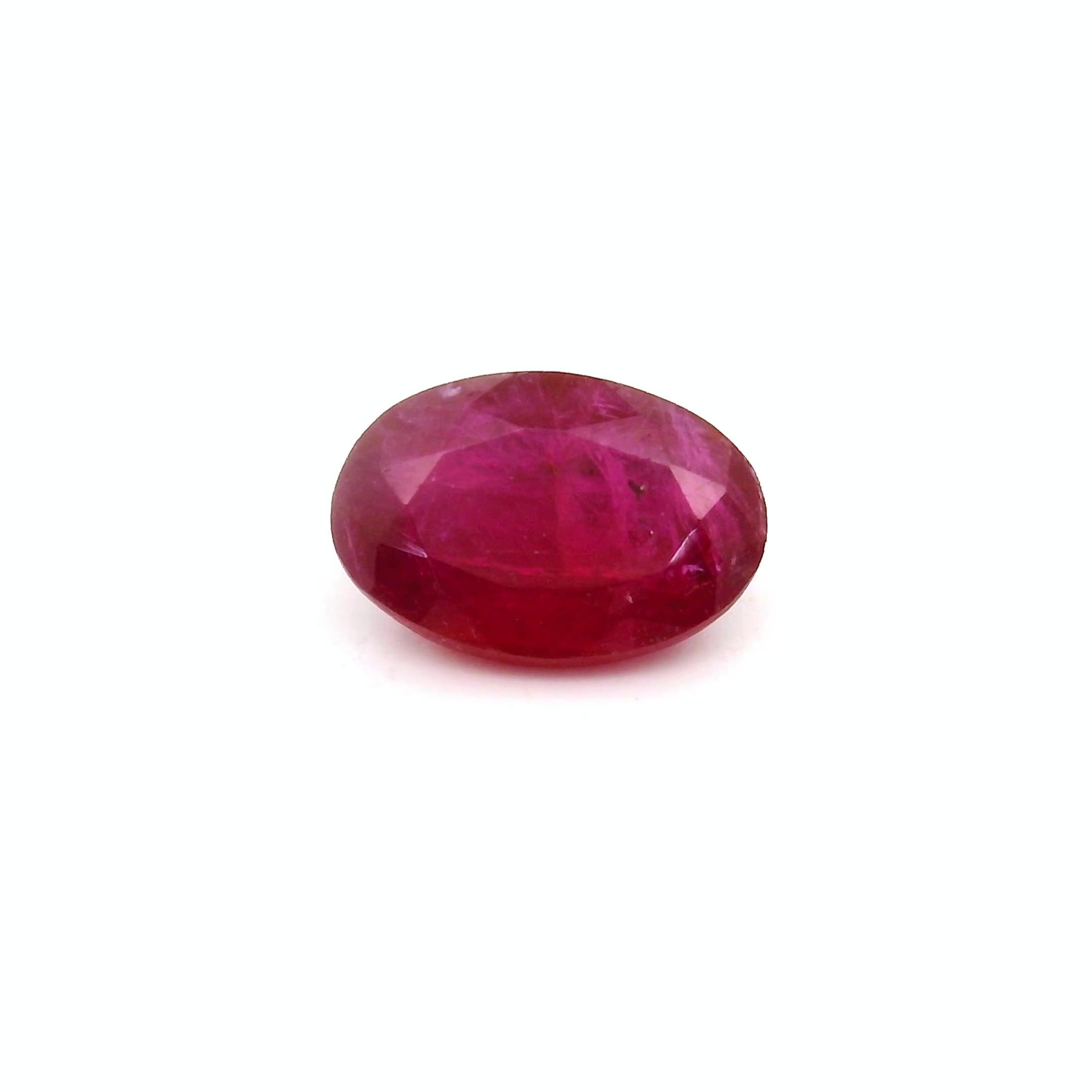 0.76 Carat Red Oval Ruby