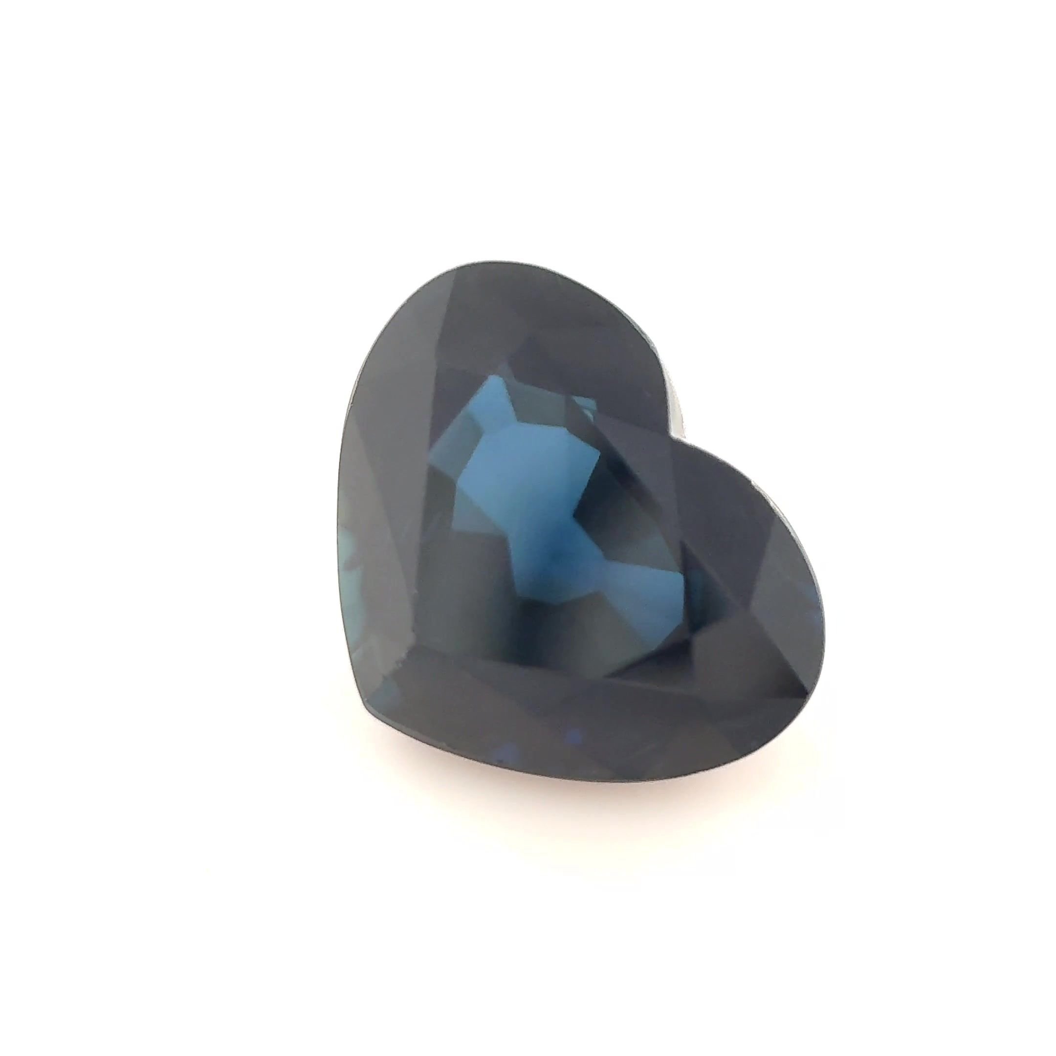 3.63 Carat Blue Heart Sapphire