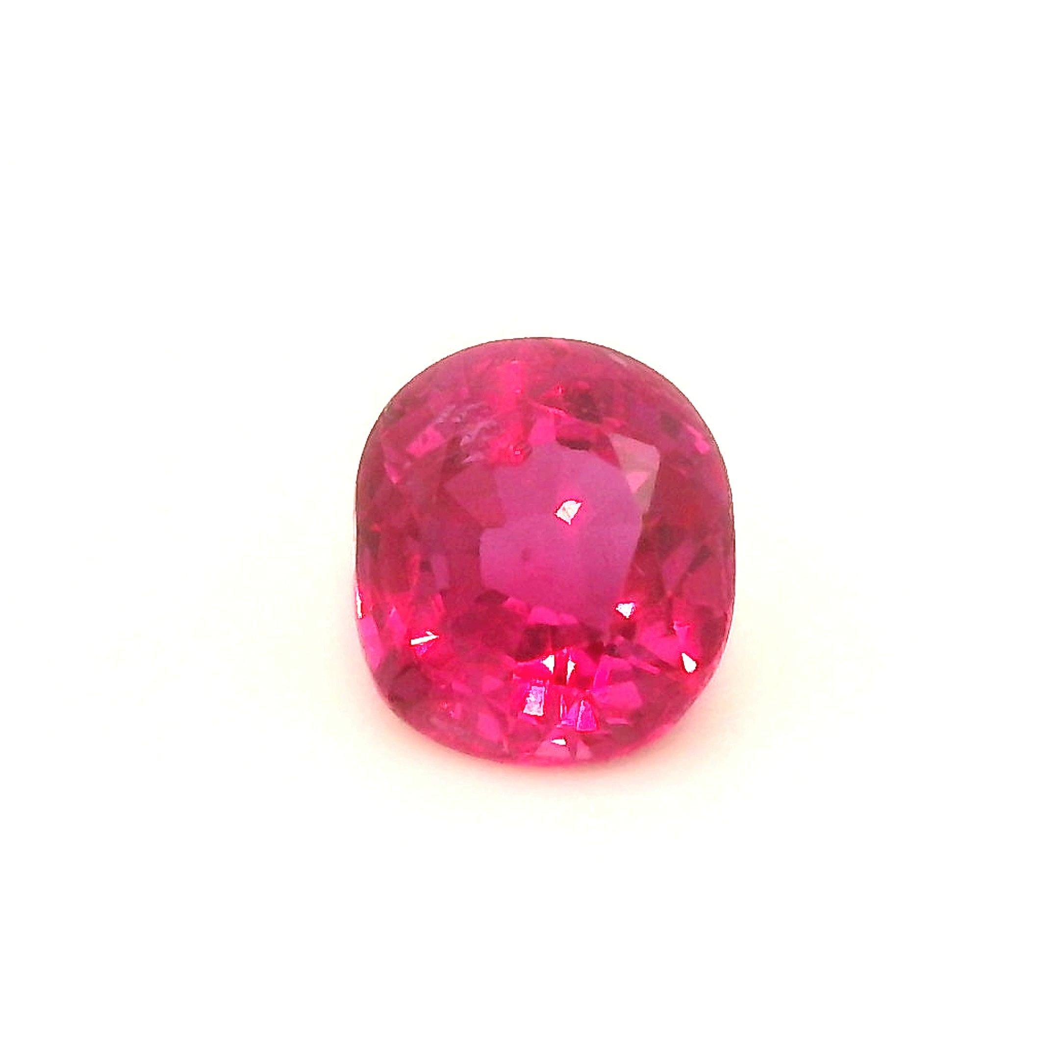 0.65 Carat Red Cushion Ruby