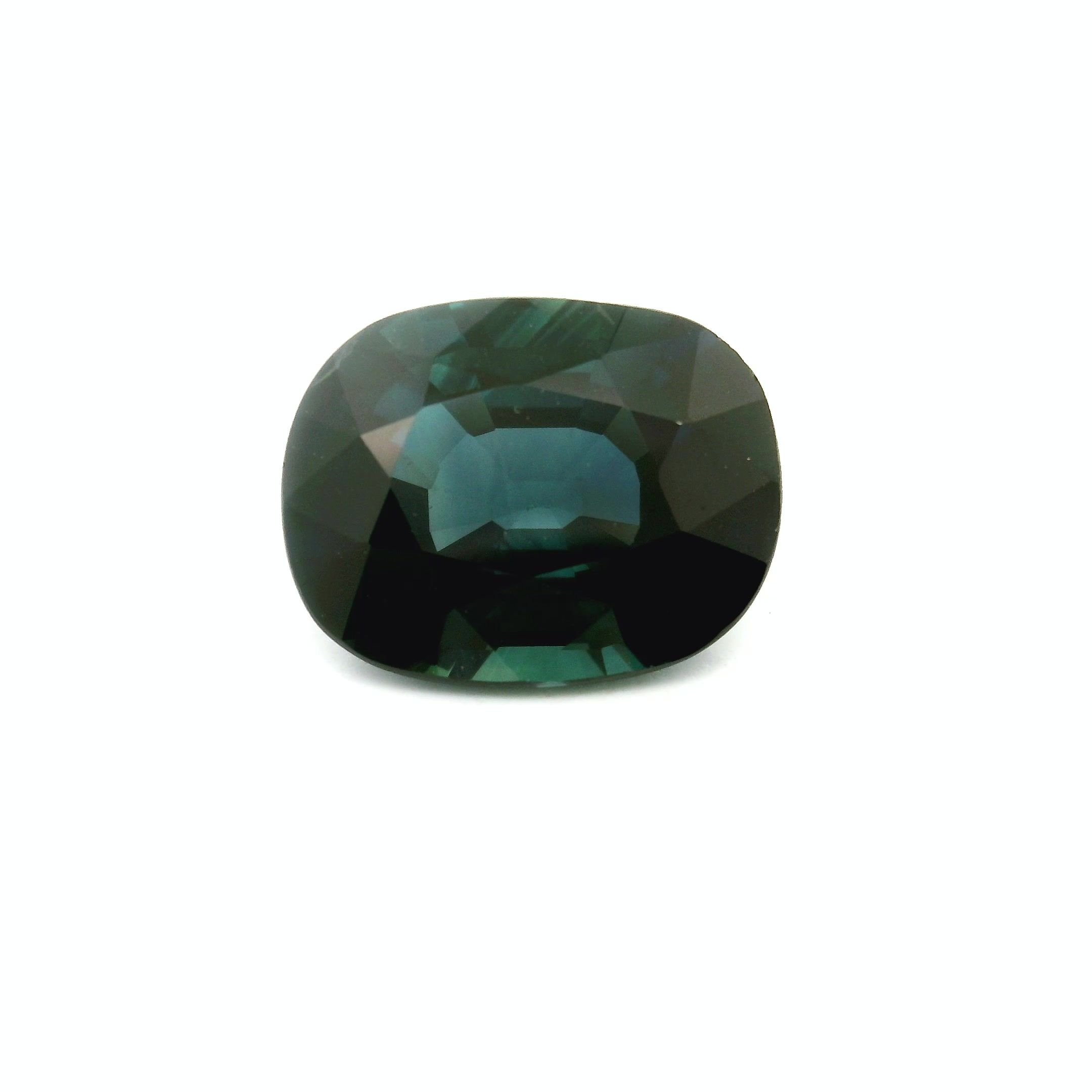 4.68 Carat Deep Blue Cushion Sapphire