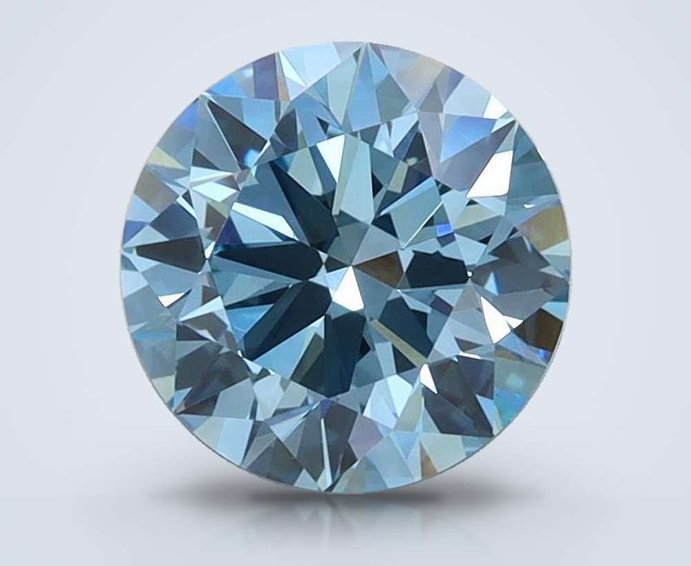 1.53 Ct. Fancy Vivid Blue Round Lab Diamond