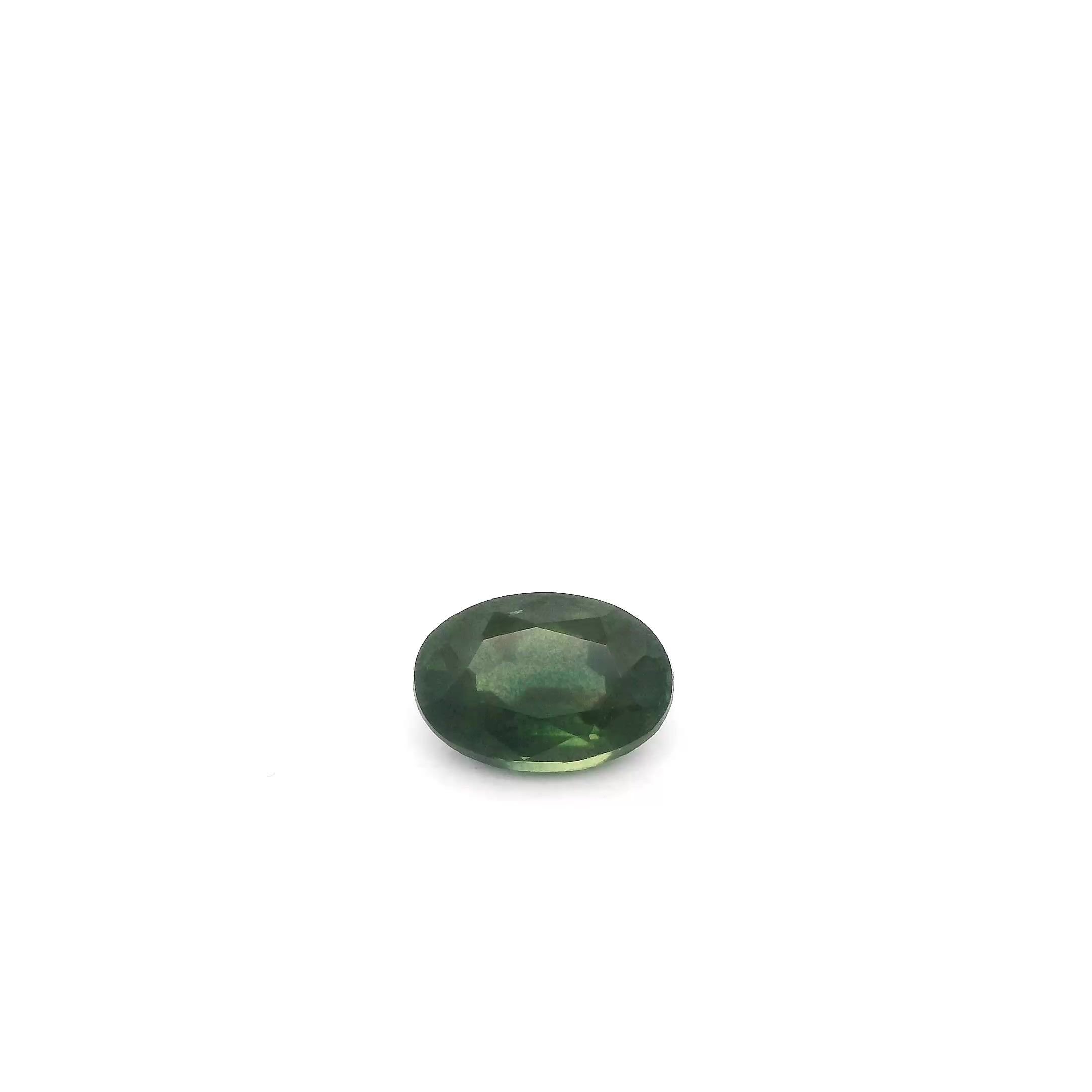 0.72 Carat Vivid Green Oval Sapphire