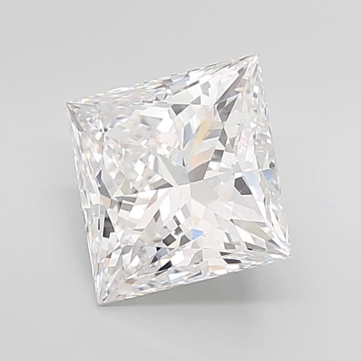 5.04ct E VVS2 Rare Carat Ideal Cut Princess Lab Grown Diamond