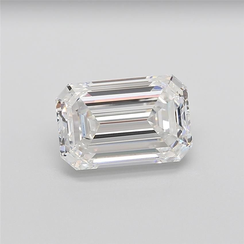 7.04ct F VVS2 Rare Carat Ideal Cut Emerald Lab Grown Diamond