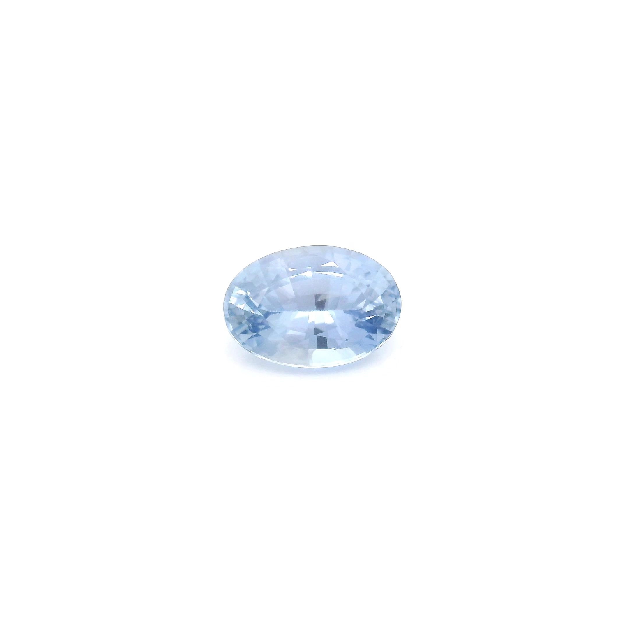 0.96 Carat Light Blue Oval Sapphire