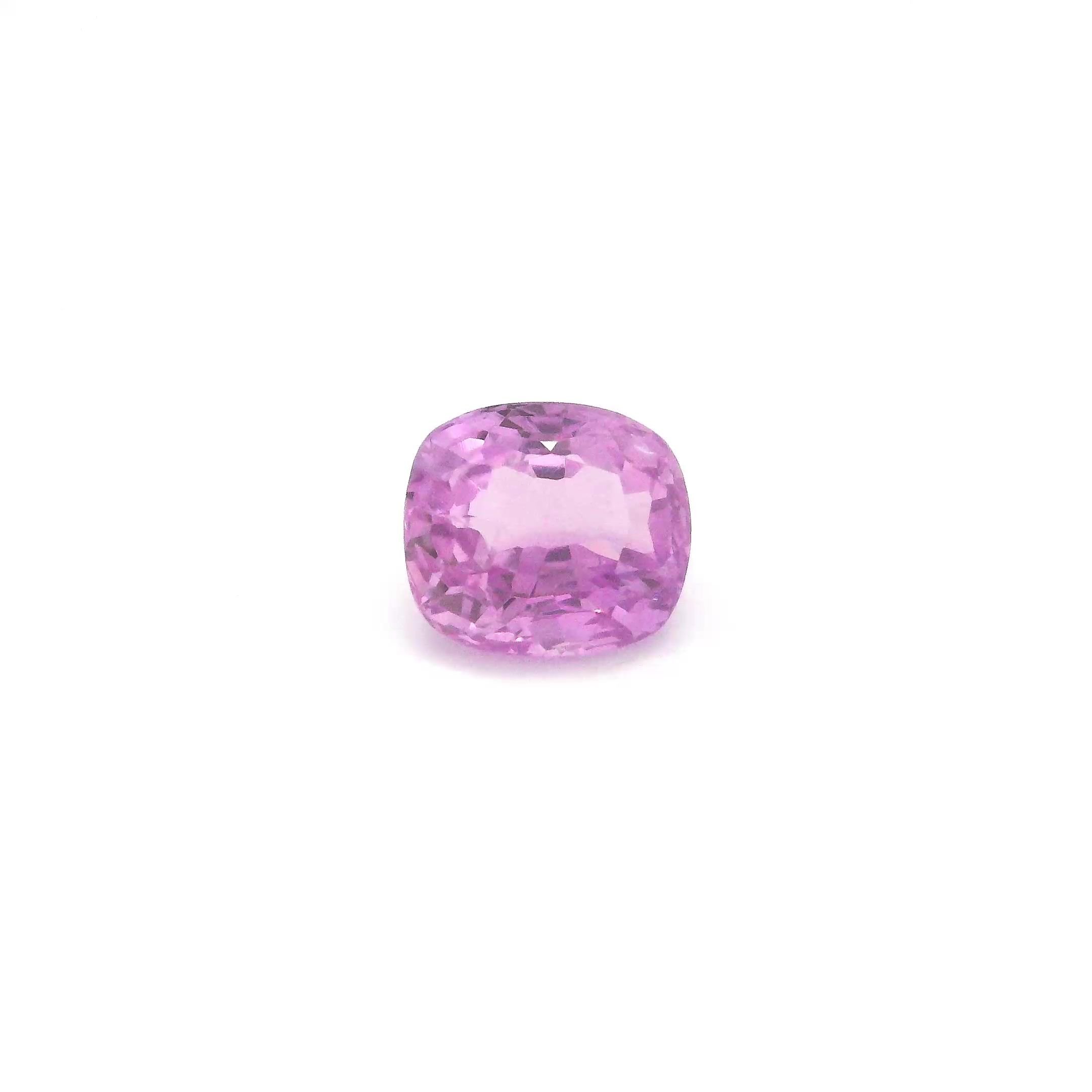 1.79 Carat Pink Cushion Sapphire