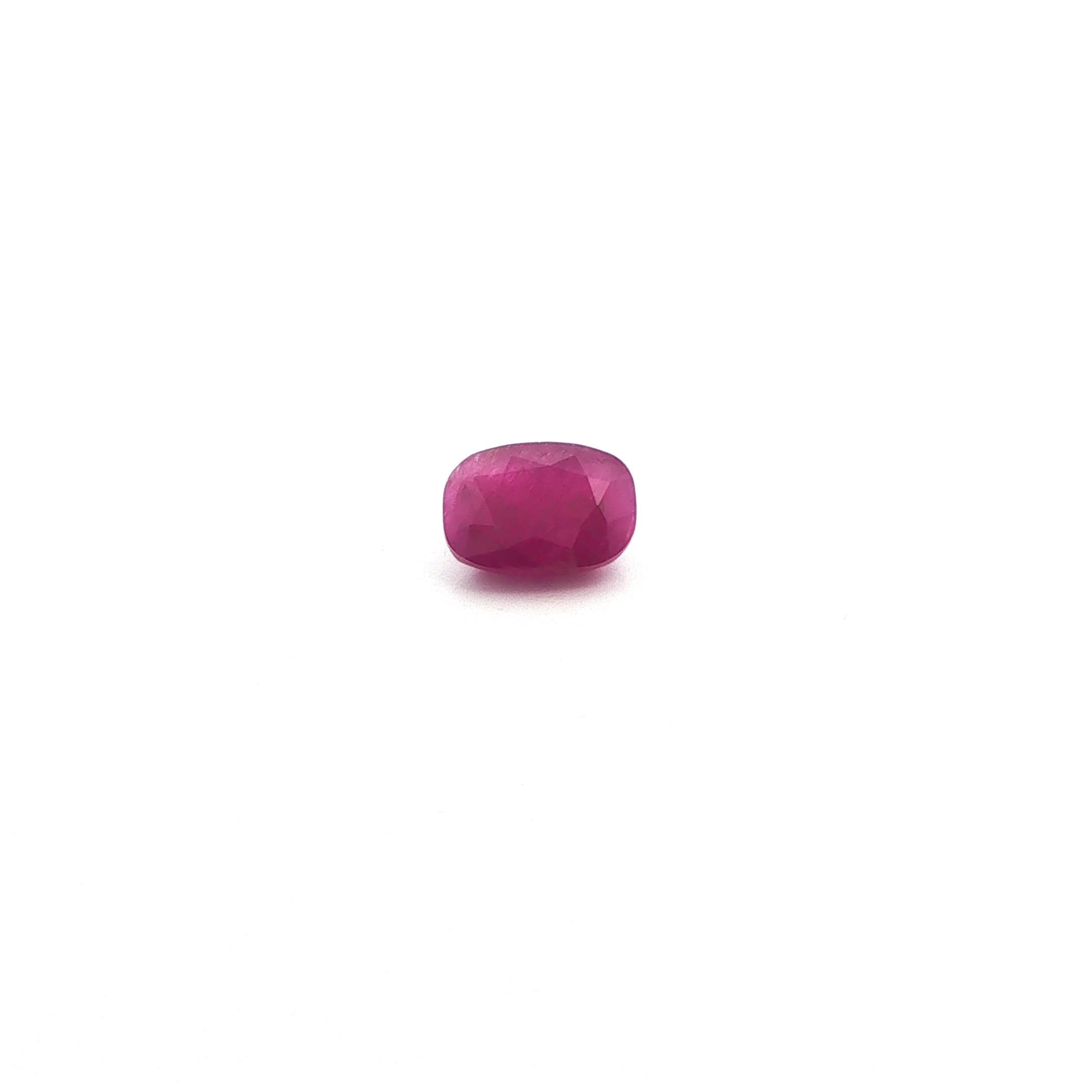 3.32 Carat Red Cushion Ruby