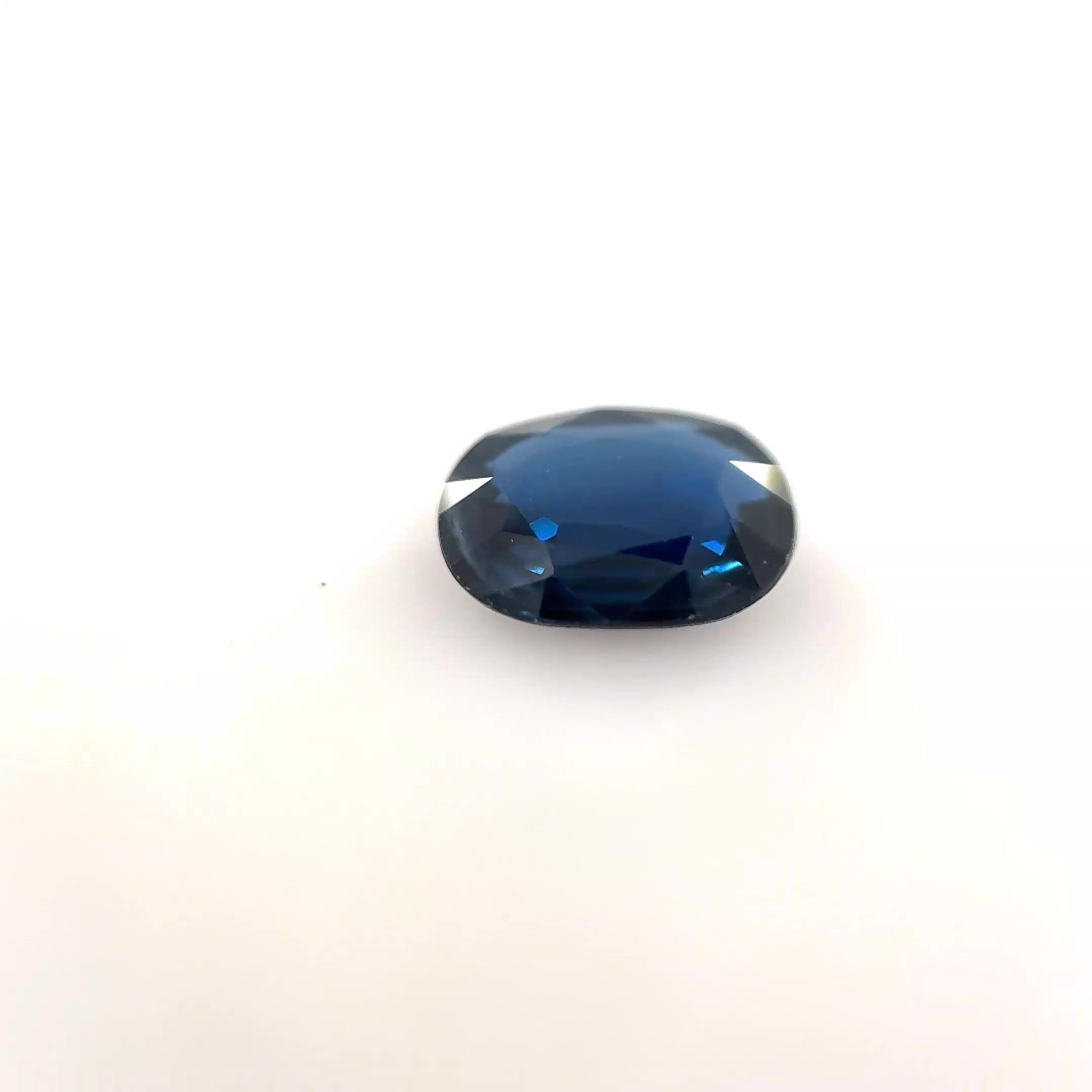 0.95 Carat Blue Cushion Sapphire