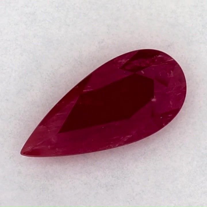 2.67 Carat Red Pear Ruby