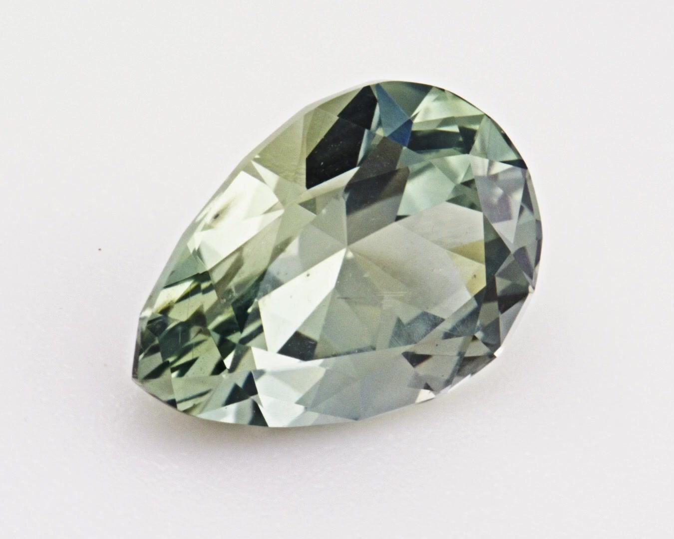 1.83 Carat Green Pear Sapphire