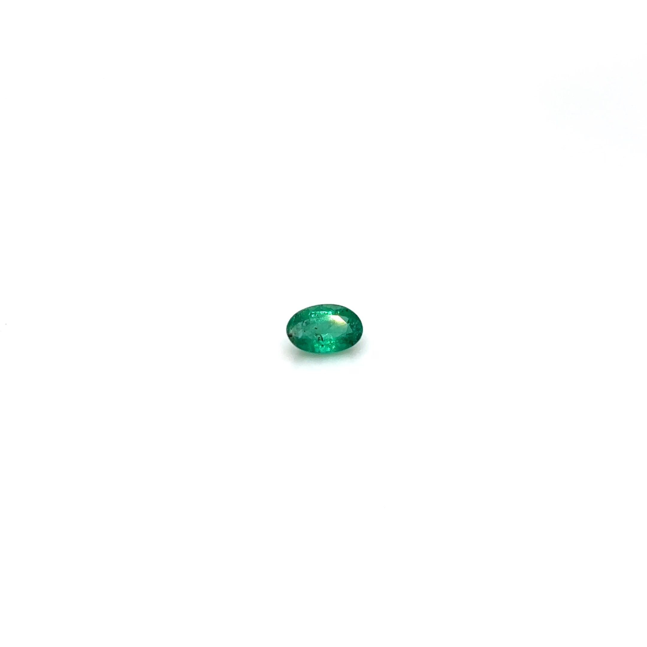 0.39 Carat Vivid Green Oval Emerald