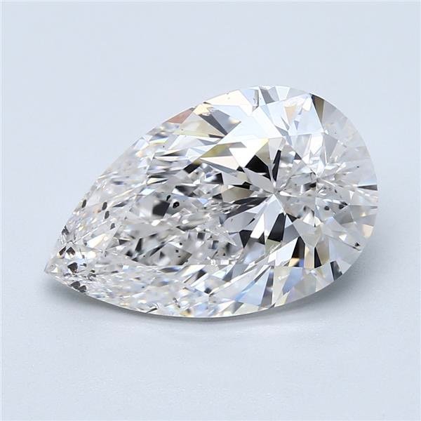 5.03ct F SI2 Rare Carat Ideal Cut Pear Diamond