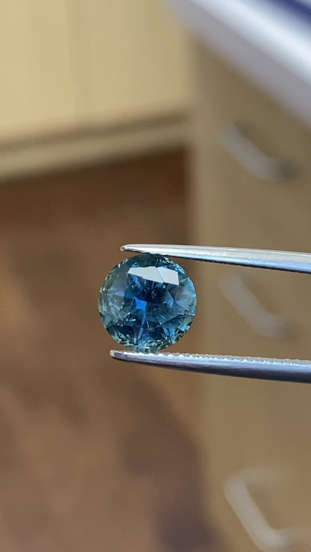 2.70 Carat Green Round Sapphire