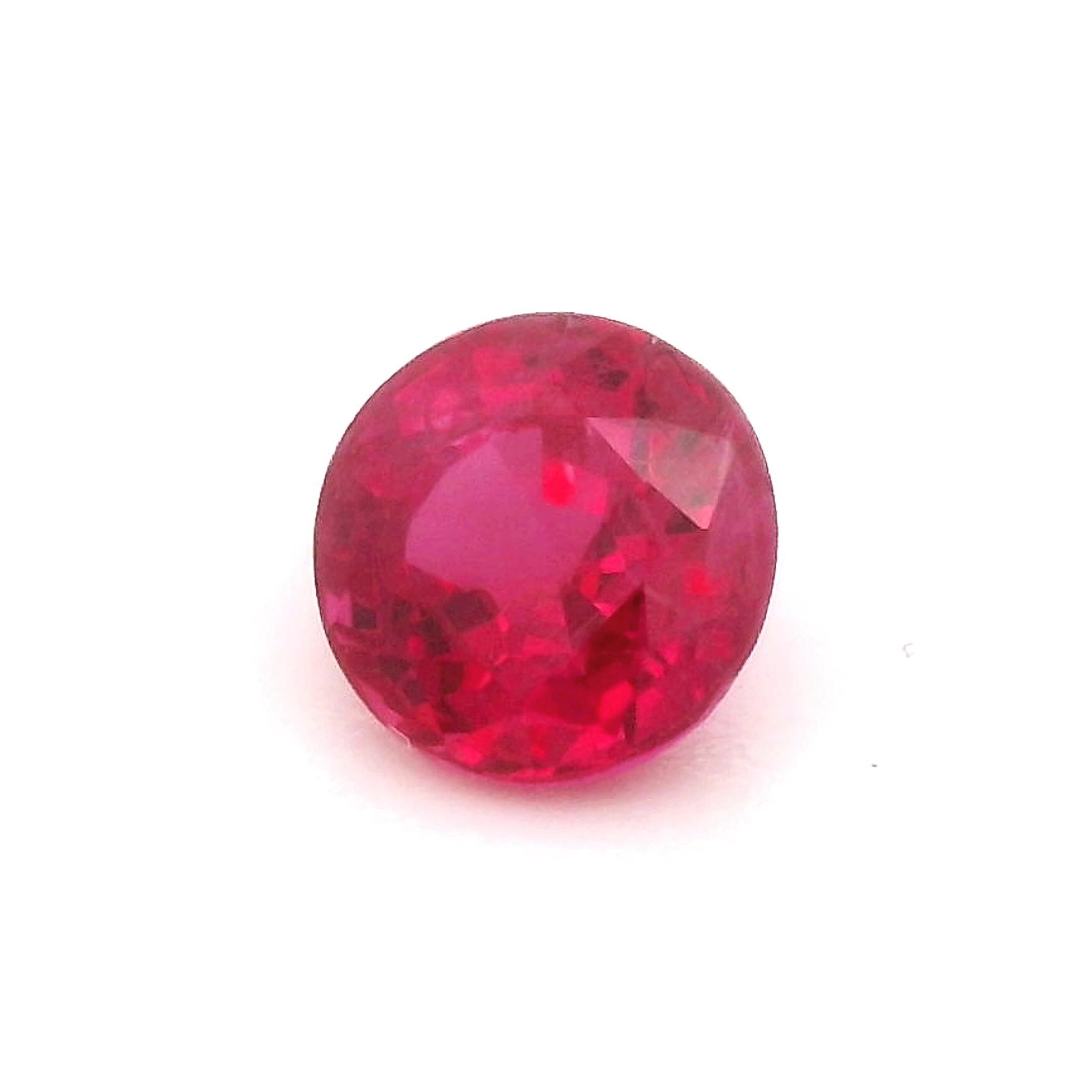0.55 Carat Red Round Ruby
